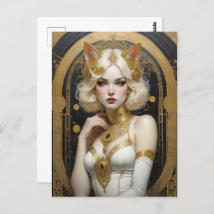 Beautiful catgirl, Postcrossing Postcard
