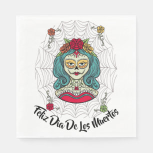 Beautiful Catrina Feliz Día de Muertos Napkin