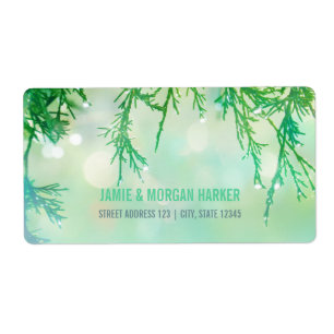 Beautiful Cedar Needles Wedding Address Label