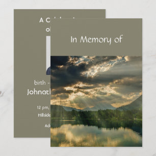 Beautiful Celebration of Life Service Lake Beach Invitation