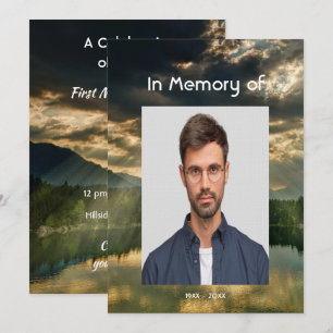 Beautiful Celebration of Life Service Lake Beach Invitation