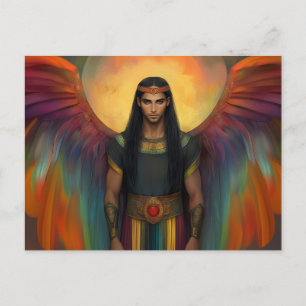 Beautiful Celestial Spirit Guide Rainbow Wings Postcard
