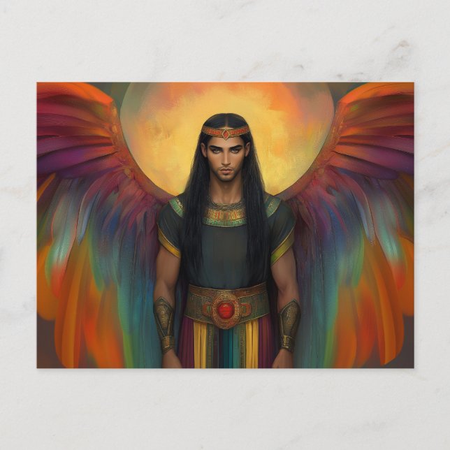 Beautiful Celestial Spirit Guide Rainbow Wings Postcard (Front)