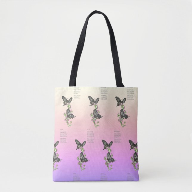 Beautiful Ceylon Rose Endangered Butterfly Tote Bag (Front)