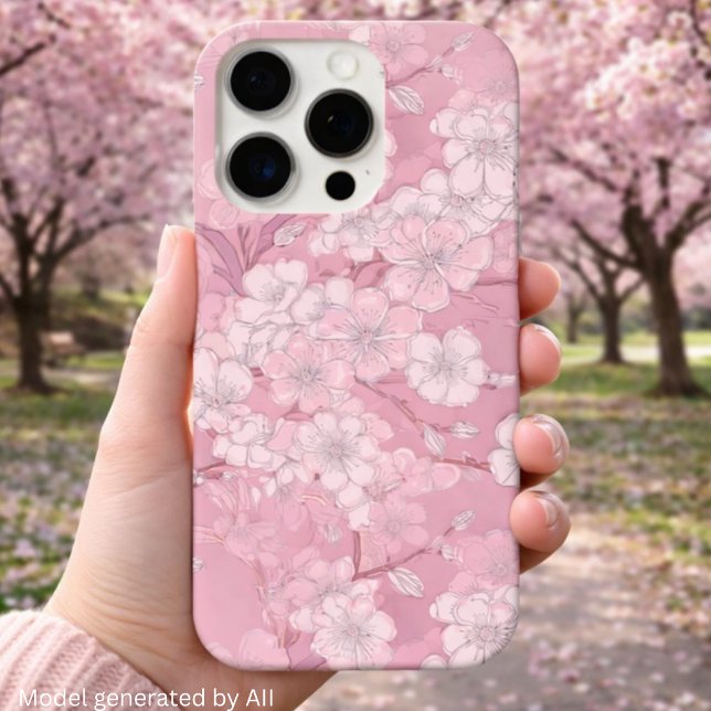 Beautiful Cherry Blossom Design - Pink Floral Case-Mate iPhone Case (Creator Uploaded)