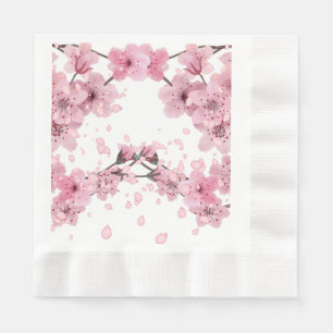 Beautiful Cherry Blossom Mixed Medium Print Napkin