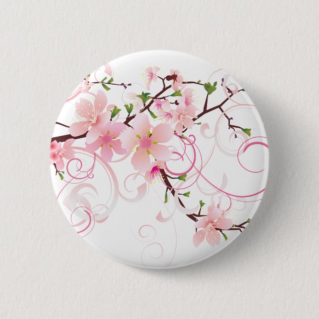 Beautiful Cherry Blossoms 2 Inch Round Button (Front)