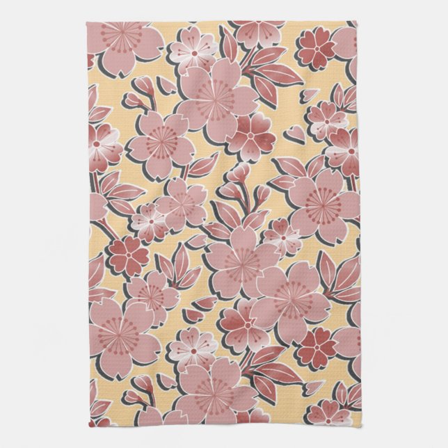 Beautiful cherry blossoms kitchen towel (Vertical)
