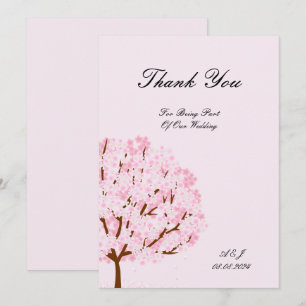 beautiful cherry blossoms thank you card wedding