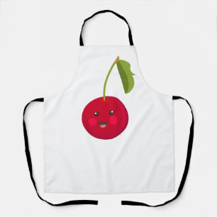 Beautiful cherry. Cartoon Kawaii style. Apron
