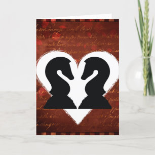 Beautiful Chess Pieces Valentine's Day Love Holiday Card