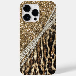 Beautiful Chic Girly Leopard Animal Faux Fur Print Case-Mate iPhone 14 Pro Max Case