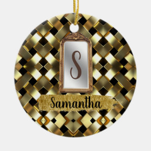 Beautiful Chic Girly Mirror Elegant Bday Gift Ceramic Ornament