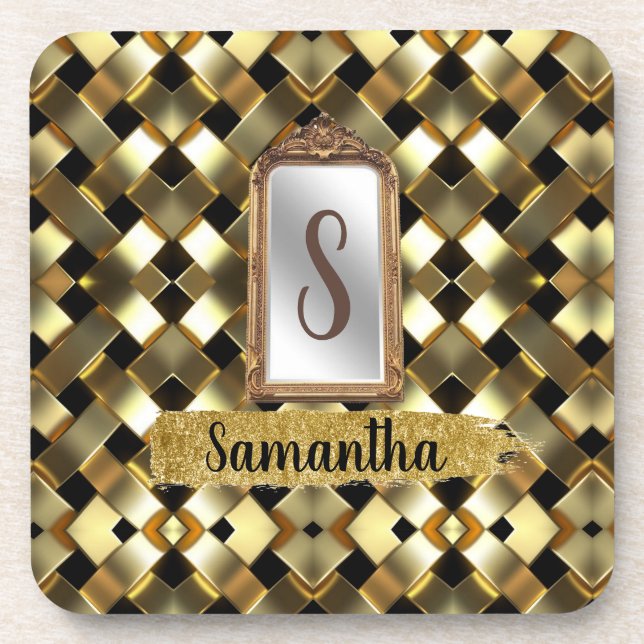 Beautiful Chic Girly Mirror Elegant Bday Gift Coaster (Front)