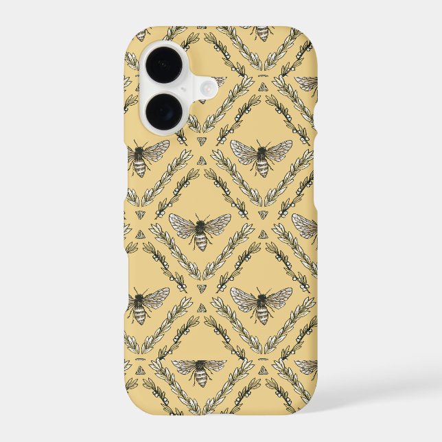 Beautiful Chic Hand-Drawn Bee Pattern (Back)