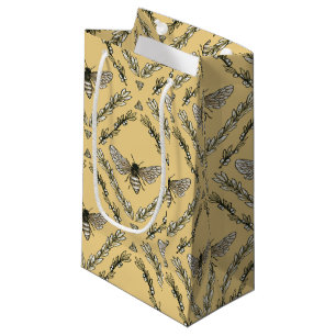 Beautiful Chic Hand-Drawn Bee Pattern Small Gift Bag