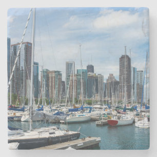 Beautiful Chicago Harbour Stone Coaster