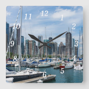 Beautiful Chicago Harbour Wall Clock