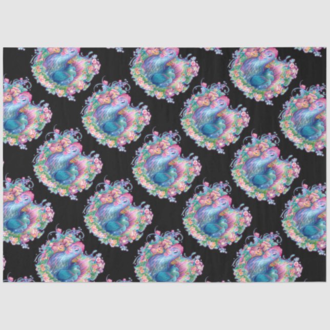 Beautiful Chicken and Flowers Tissue Paper (Front)