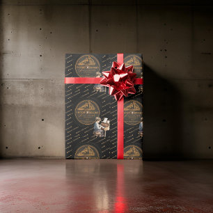 Beautiful Child Piano Victor Record Black Bronze Wrapping Paper