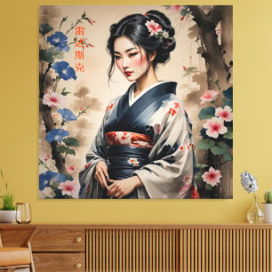 Beautiful Chinese Woman Portrait Canvas Print