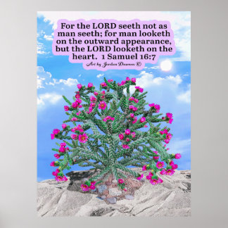 Beautiful Cholla Cactus Scripture 1 Samuel 16:7 Poster