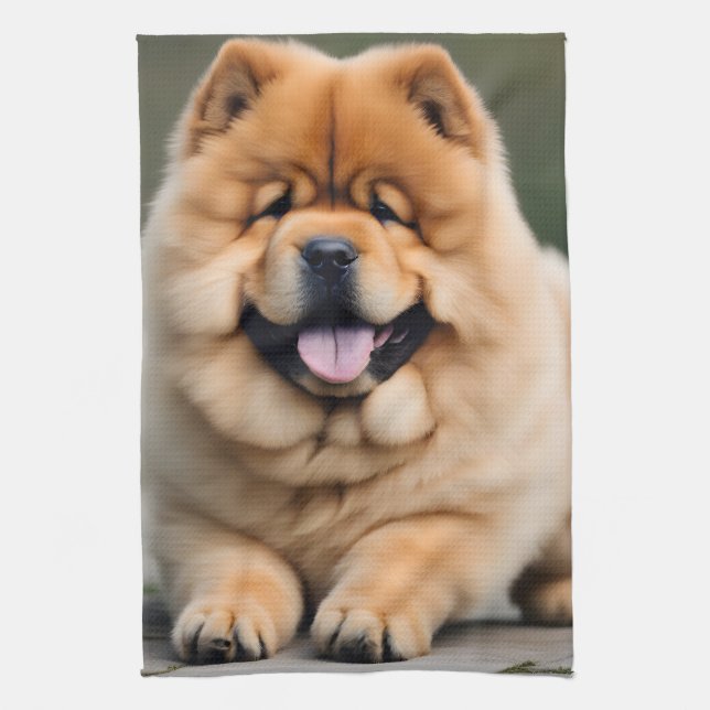 Beautiful Chow Chow Kitchen Towel (Vertical)