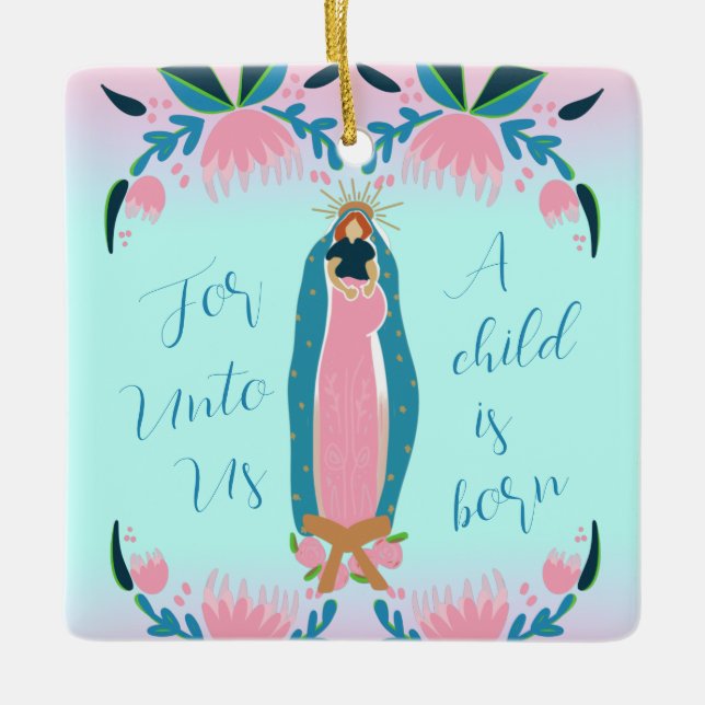 Beautiful Christian Christmas Baby Jesus  Ceramic Ornament (Front)