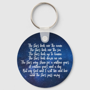 Beautiful Christian Prayer Stars Poem Keychain