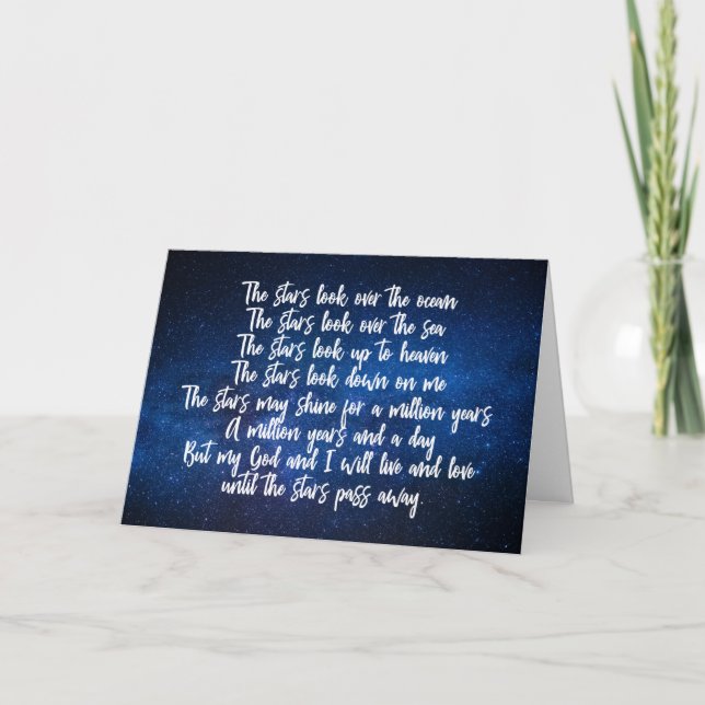 Beautiful Christian Prayer Stars Poem Night Sky Card (Front)