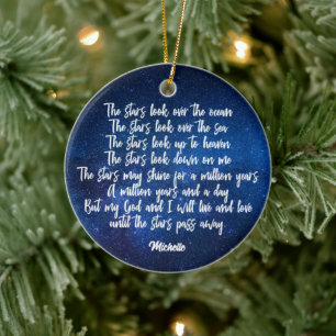 Beautiful Christian Prayer Stars Poem Personalized Ceramic Ornament