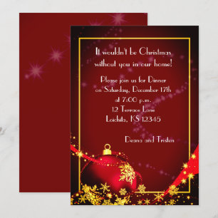 Beautiful Christmas Dinner Party Invitation