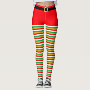 Beautiful Christmas Elf Striped  leggings
