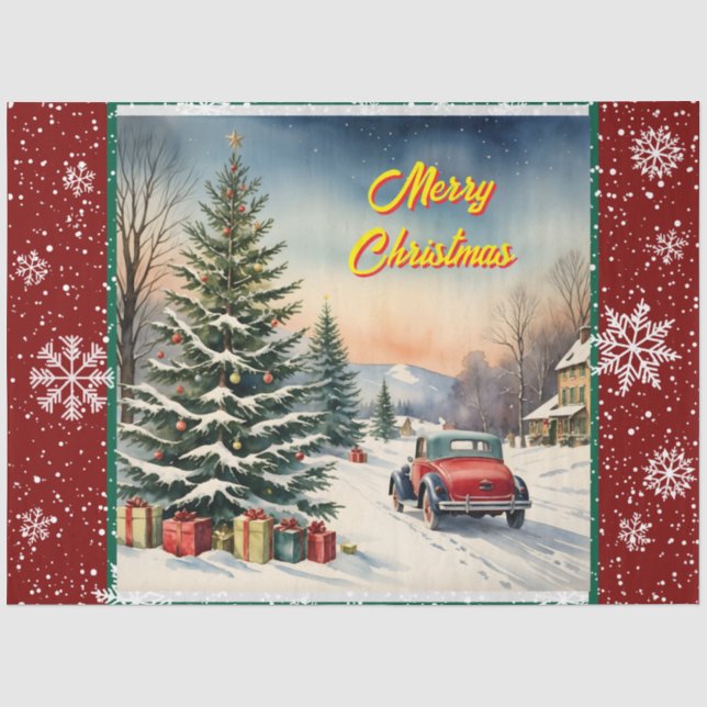 Beautiful Christmas Festive Trendy Collection Tissue Paper (Front)