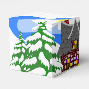 Beautiful Christmas forest scene Favor Box