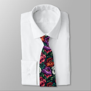 Beautiful Christmas Gift For Husband Peonies Flowe Tie