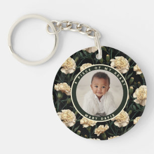 Beautiful Christmas Gifts Photo Carnation Keychain