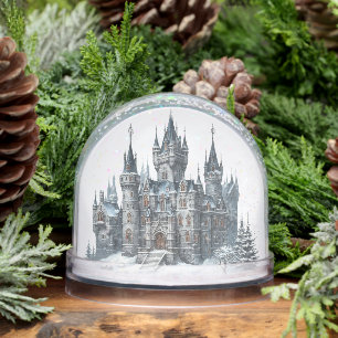 Beautiful Christmas Gothic Castle Snowglobe