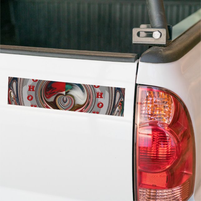 Beautiful Christmas Hearts Holiday Season Colours  Bumper Sticker (On Truck)