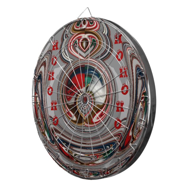 Beautiful Christmas Hearts Holiday Season Colours  Dartboard (Front Right)