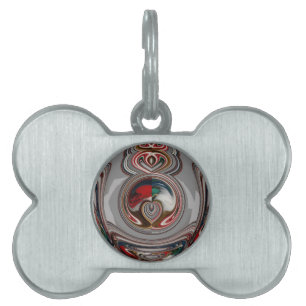 Beautiful Christmas Hearts Holiday Season Colours  Pet ID Tag