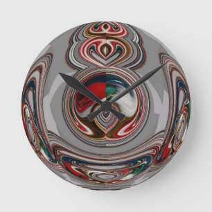 Beautiful Christmas Hearts Holiday Season Colours Round Clock