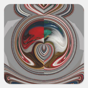 Beautiful Christmas Hearts Holiday Season Colours Square Sticker