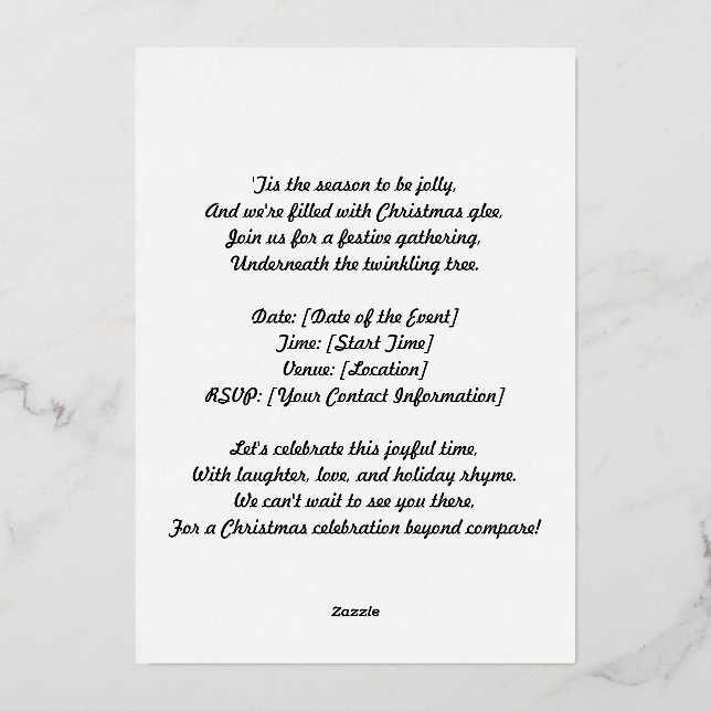 Beautiful Christmas invitation card (Back)