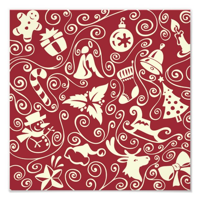 Beautiful Christmas Pattern Photo Print (Front)