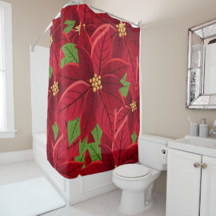 Beautiful. Christmas Poinsettia Shower Curtain 