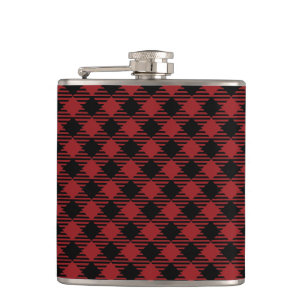 Beautiful Christmas Red Buffalo Plaid Hip Flask