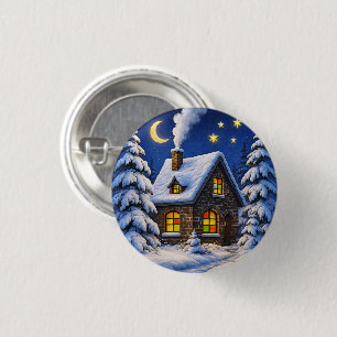 Beautiful Christmas themed 1 Inch Round Button