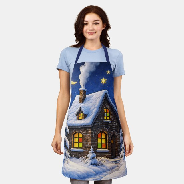 Beautiful Christmas themed Apron (Worn)