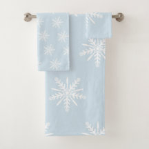 Beautiful Christmas towel set in light blue